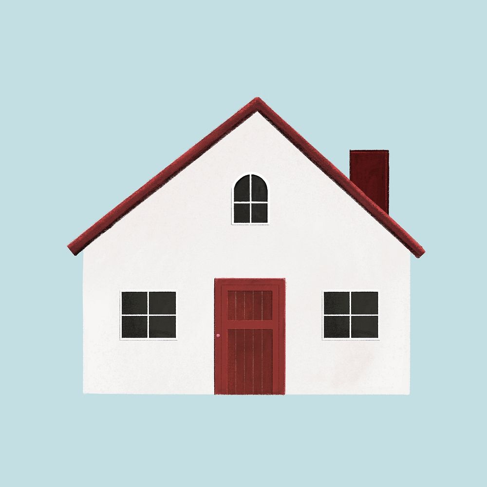 Simple house, home illustration psd