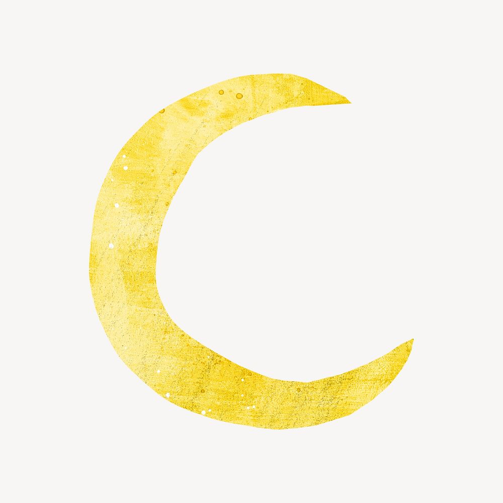 Crescent moon, paper craft element