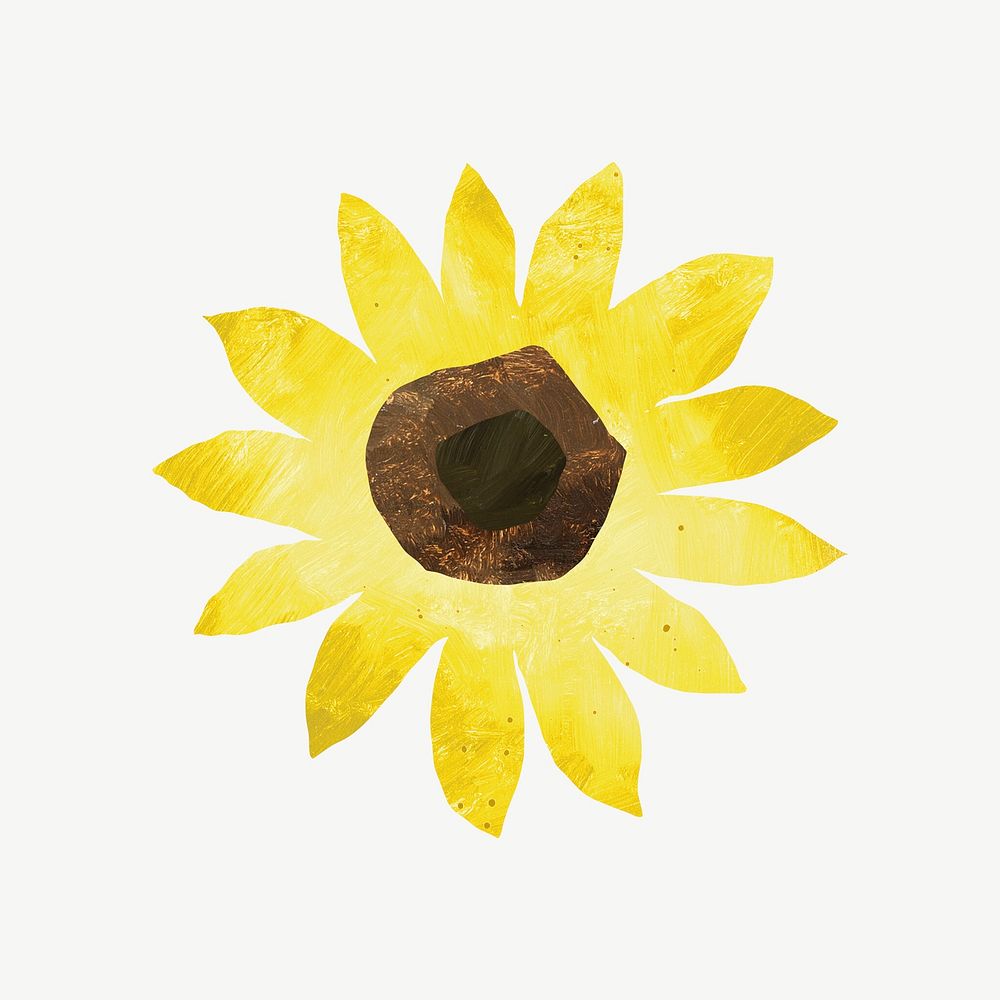 Sunflower, paper craft element psd