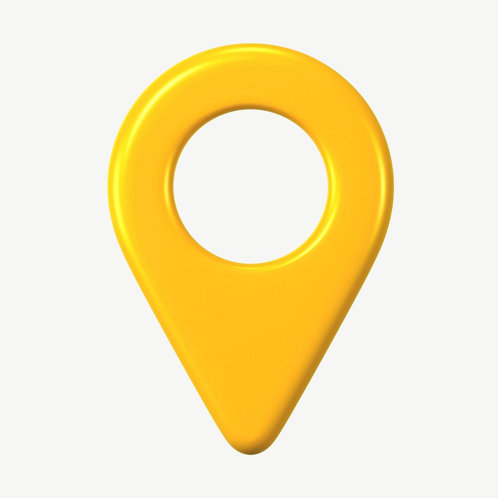3D location pin, collage element psd