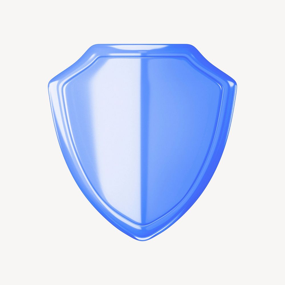3D blue shield, element illustration