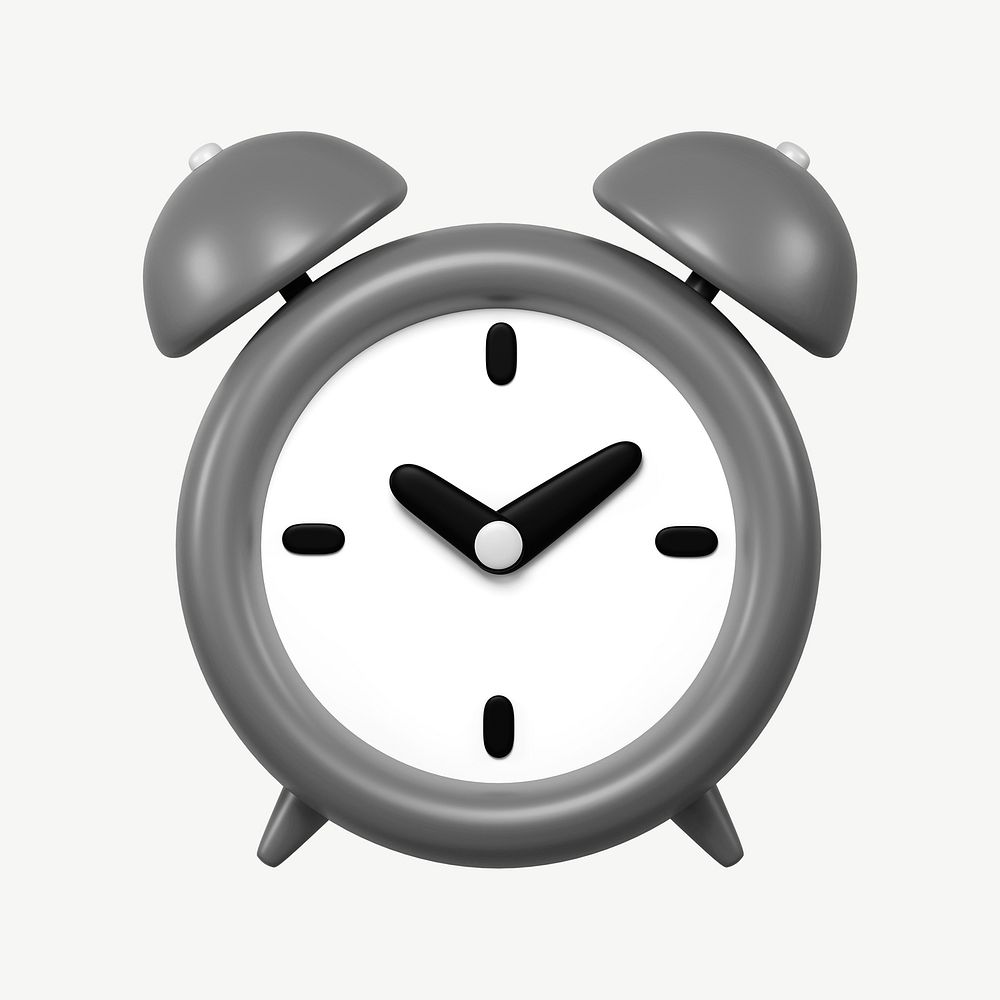 3D alarm clock, collage element psd