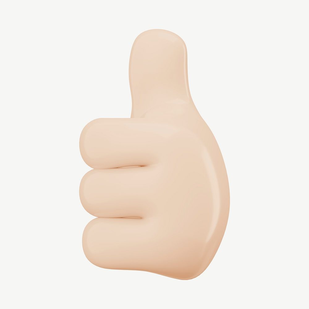 3D thumbs up, collage element psd