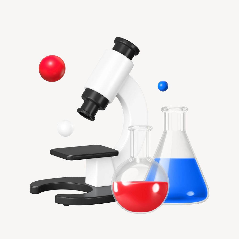 3D chemistry lab, element illustration
