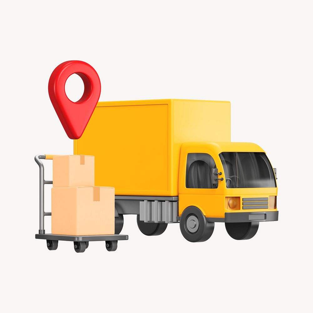 3D logistic truck, element illustration