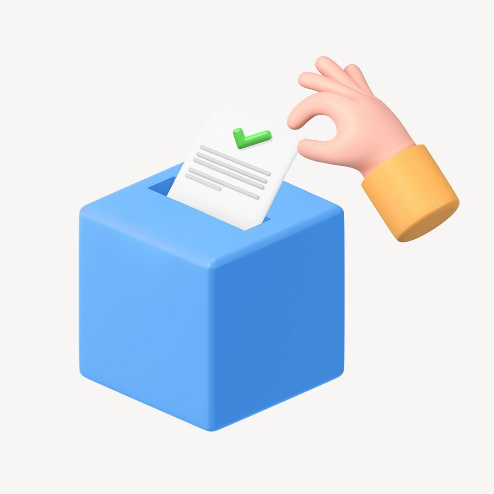 3D Election voting box, element illustration