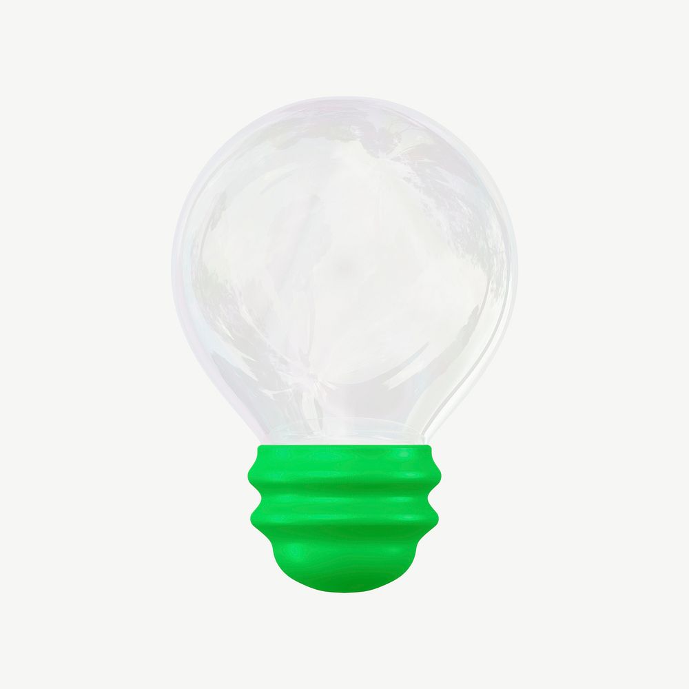 3D light bulb, collage element psd