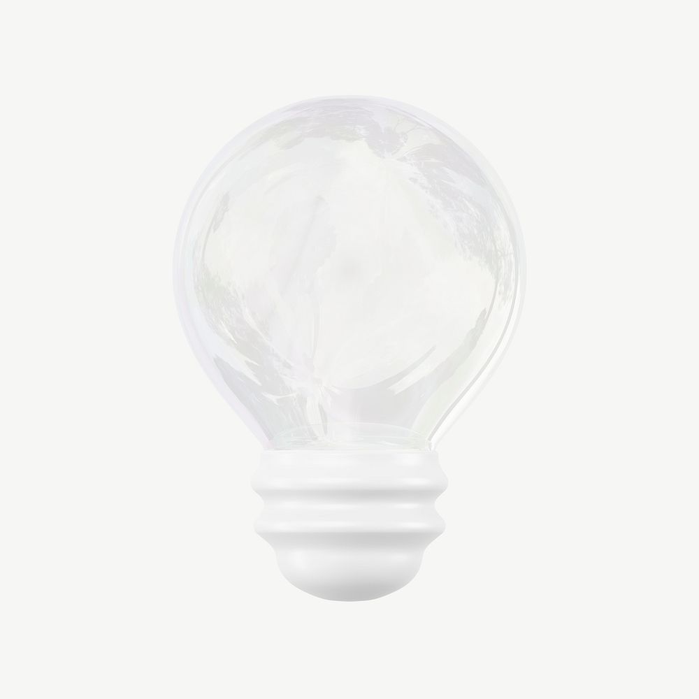 3D light bulb, collage element psd
