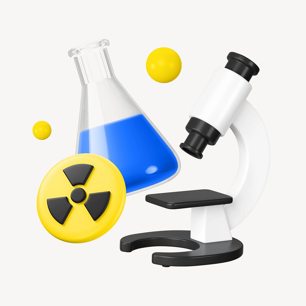 3D radiation chemical , element illustration