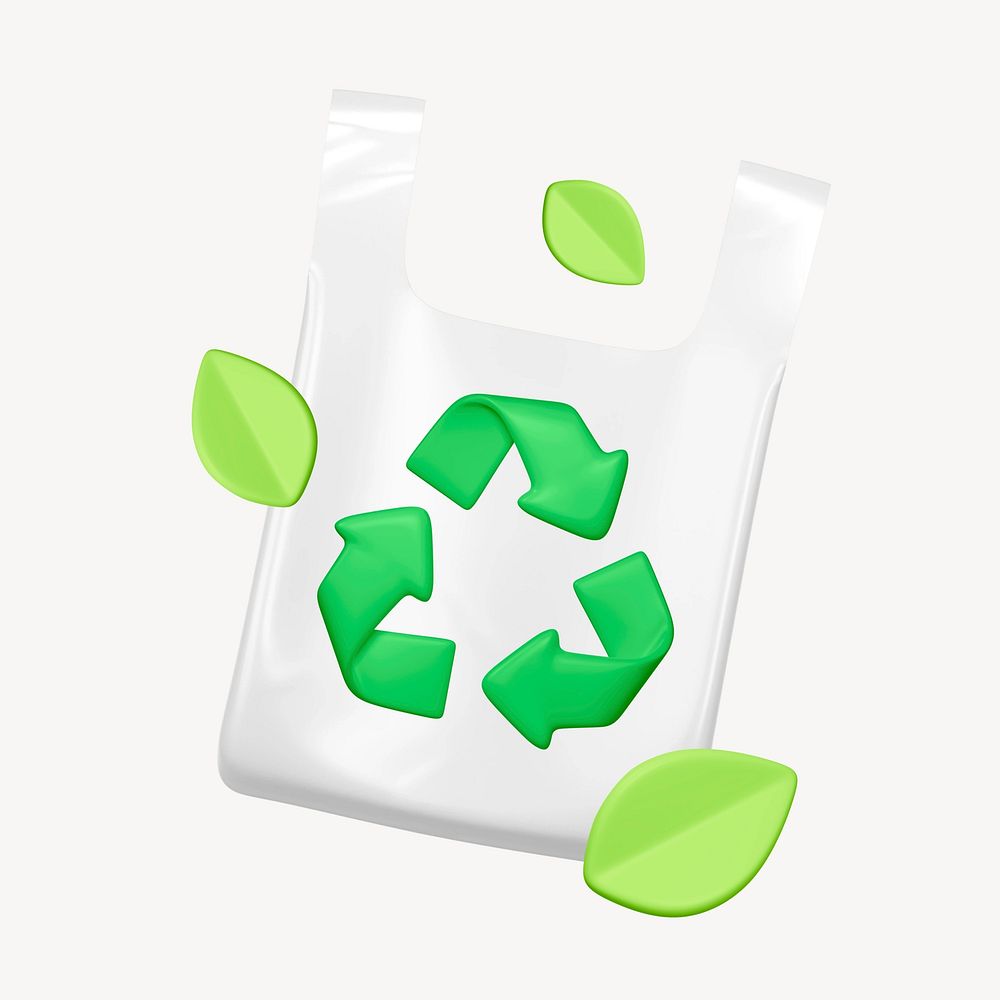 3D recyclable bag, element illustration