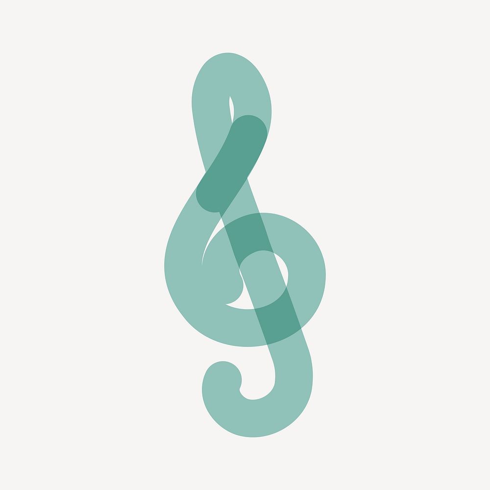 Green music note pop doodle line art vector