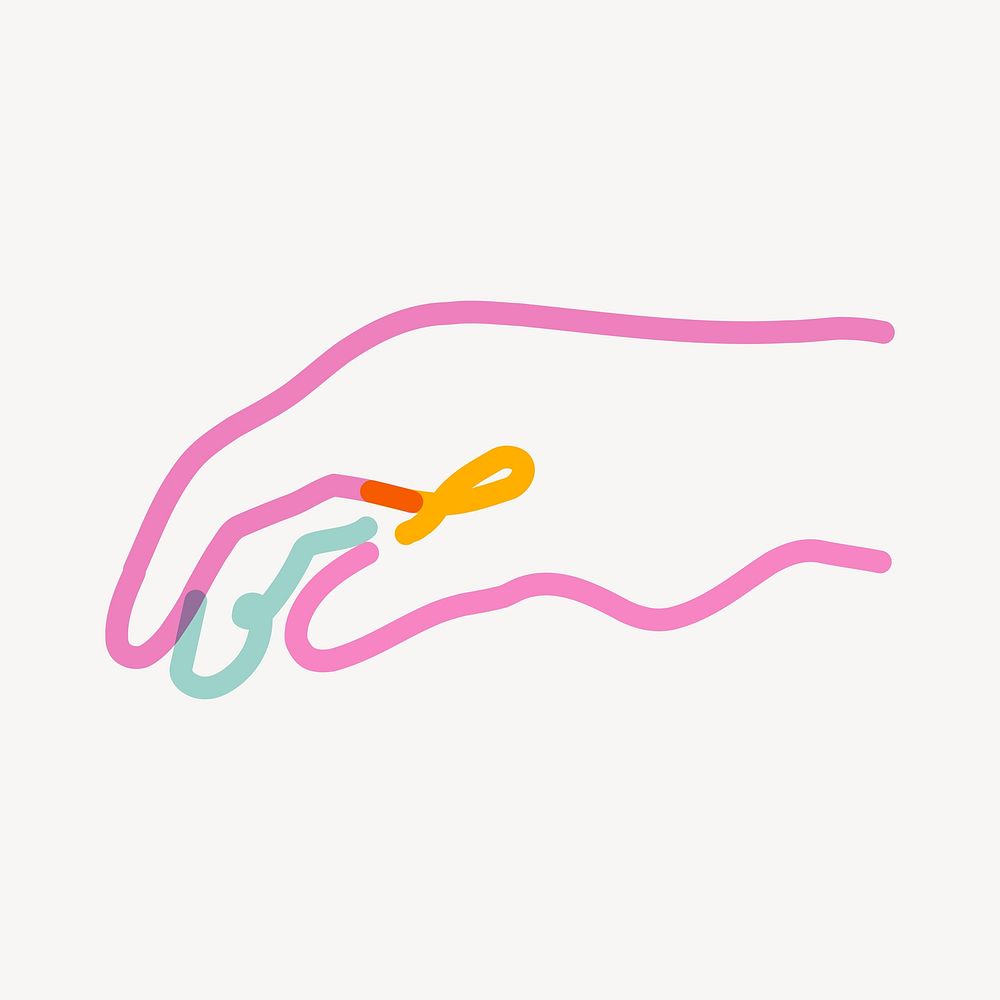 Hand pop doodle line art vector
