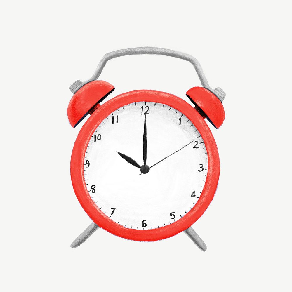 Alarm clock illustration, design element psd