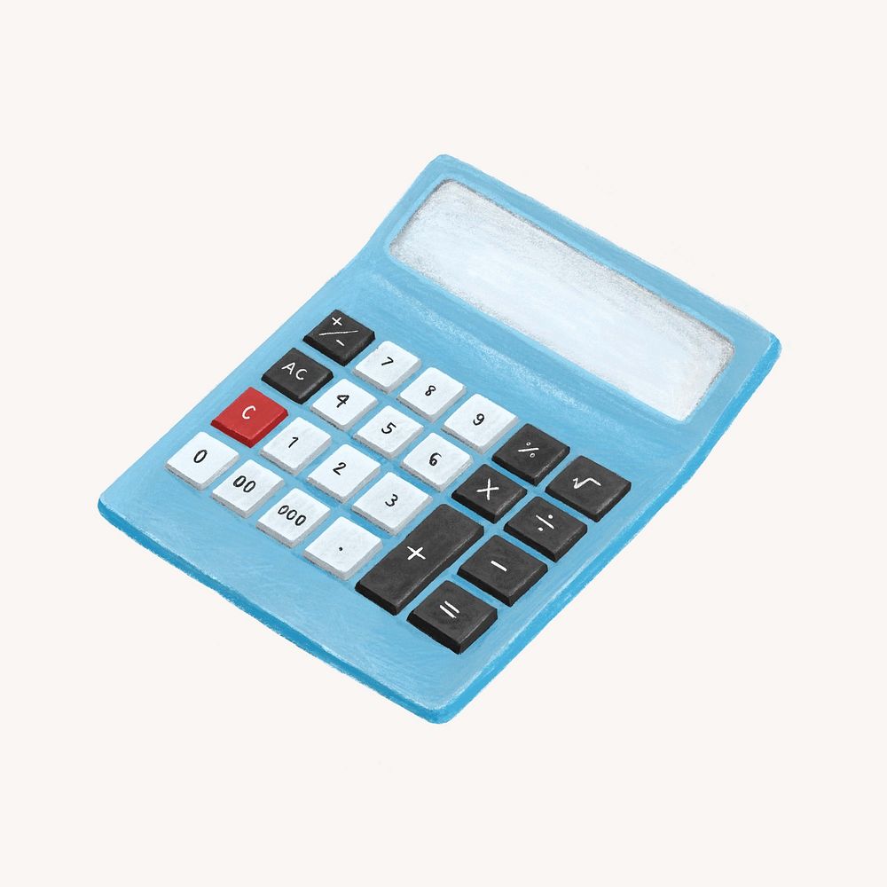 Calculator, aesthetic illustration