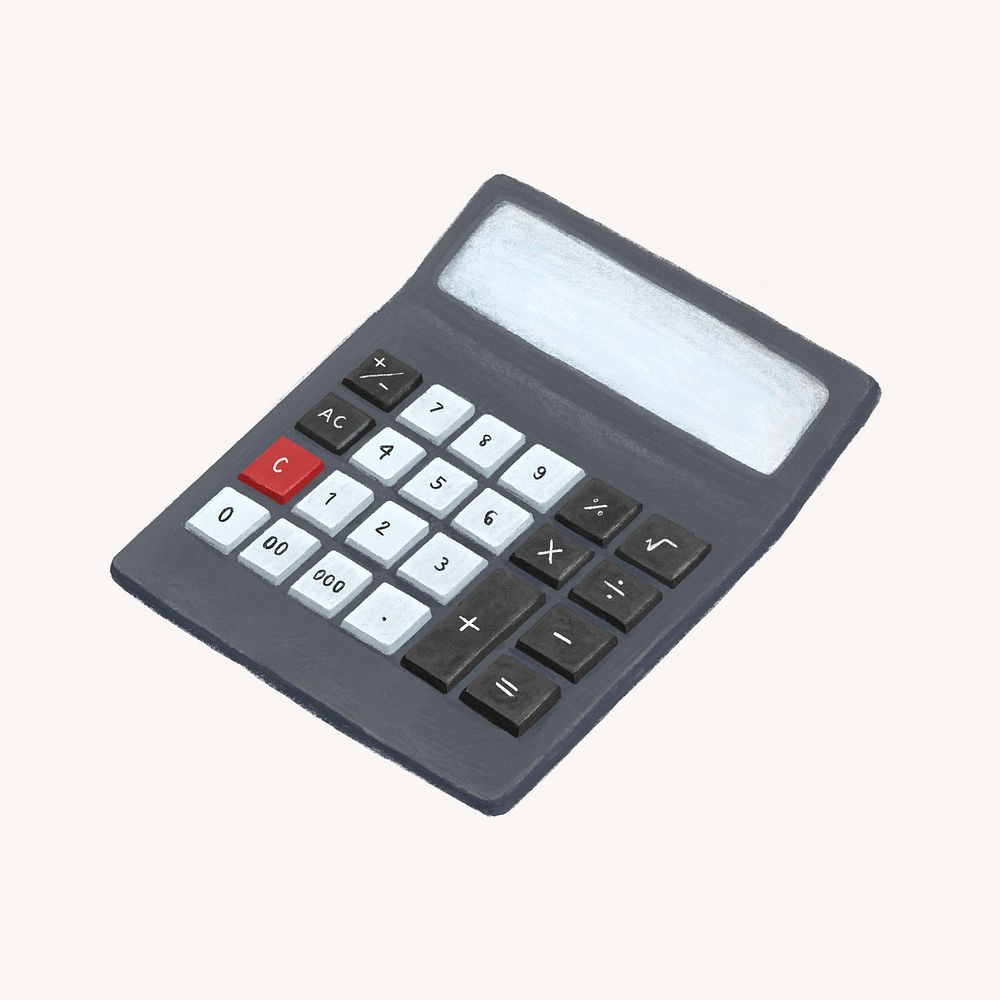 Calculator, aesthetic illustration