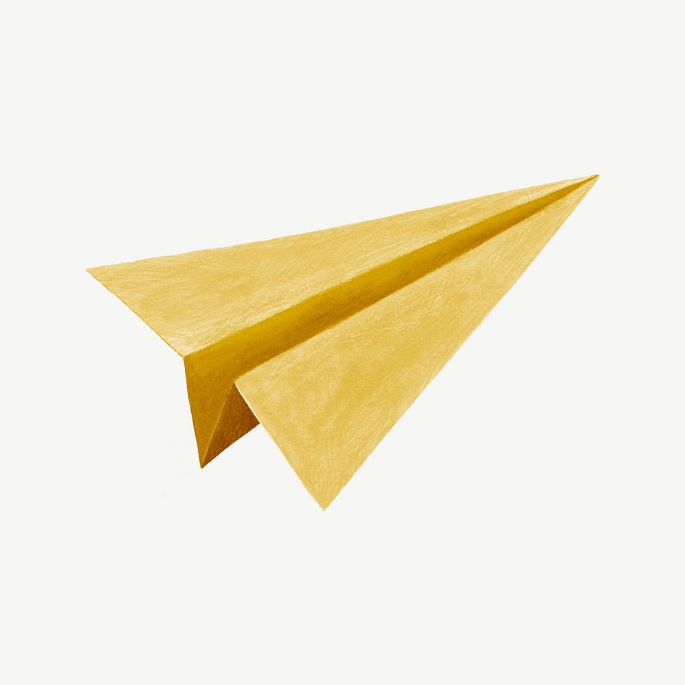 Paper plane illustration, design element psd