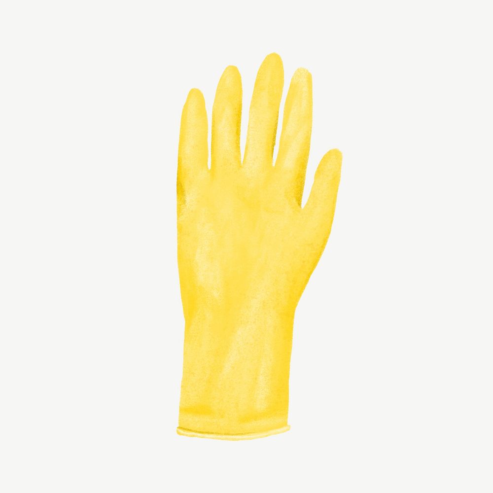 Yellow glove, cleaning design element psd