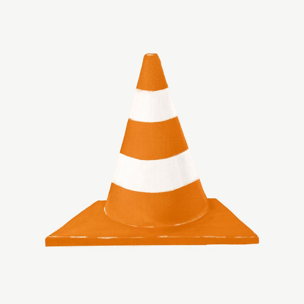 Traffic cone illustration, design element psd