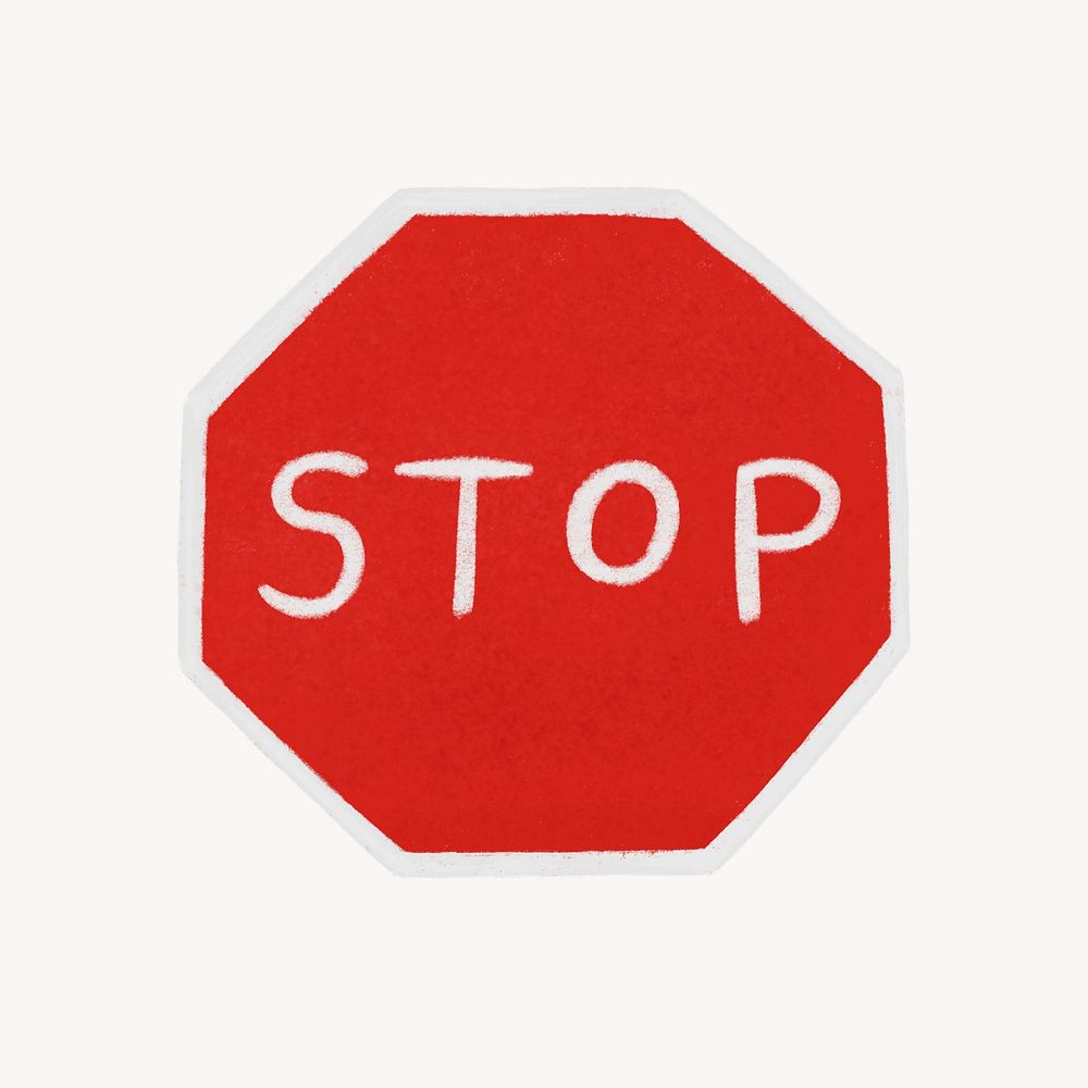 Stop sign, aesthetic illustration