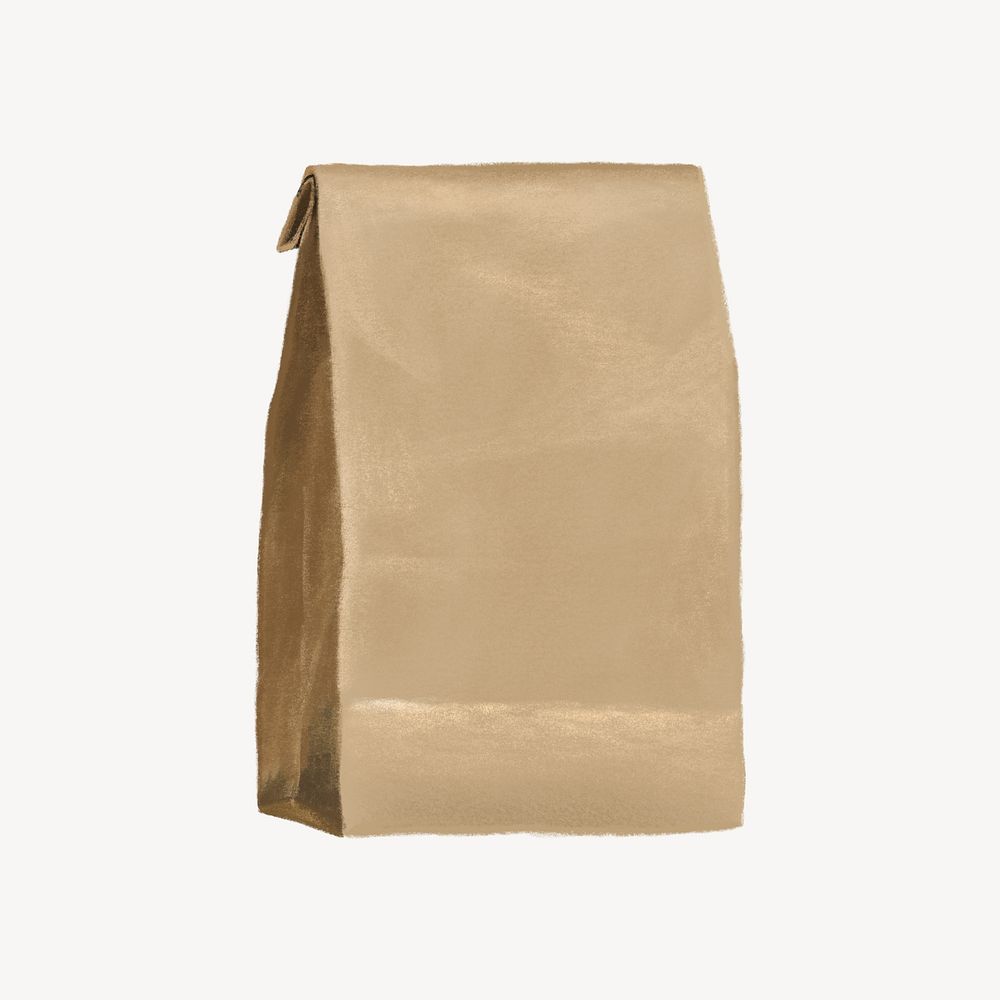 Paper bag, aesthetic illustration