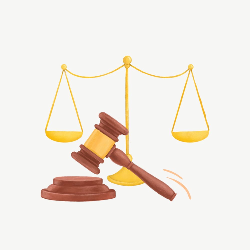 Law justice illustration, design element psd