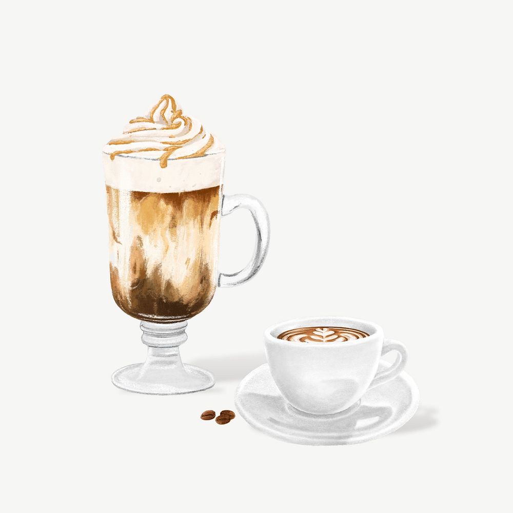 Cafe coffee, aesthetic design element psd