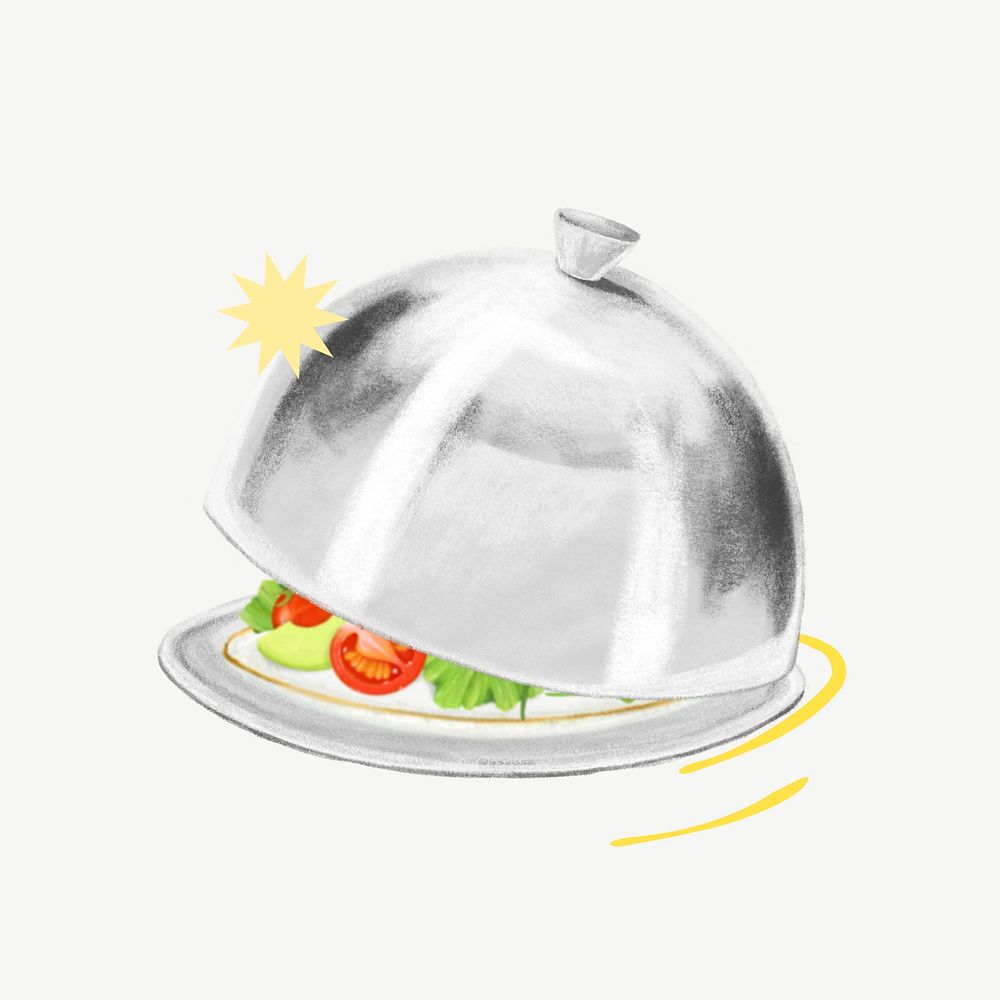 Food service illustration, design element psd