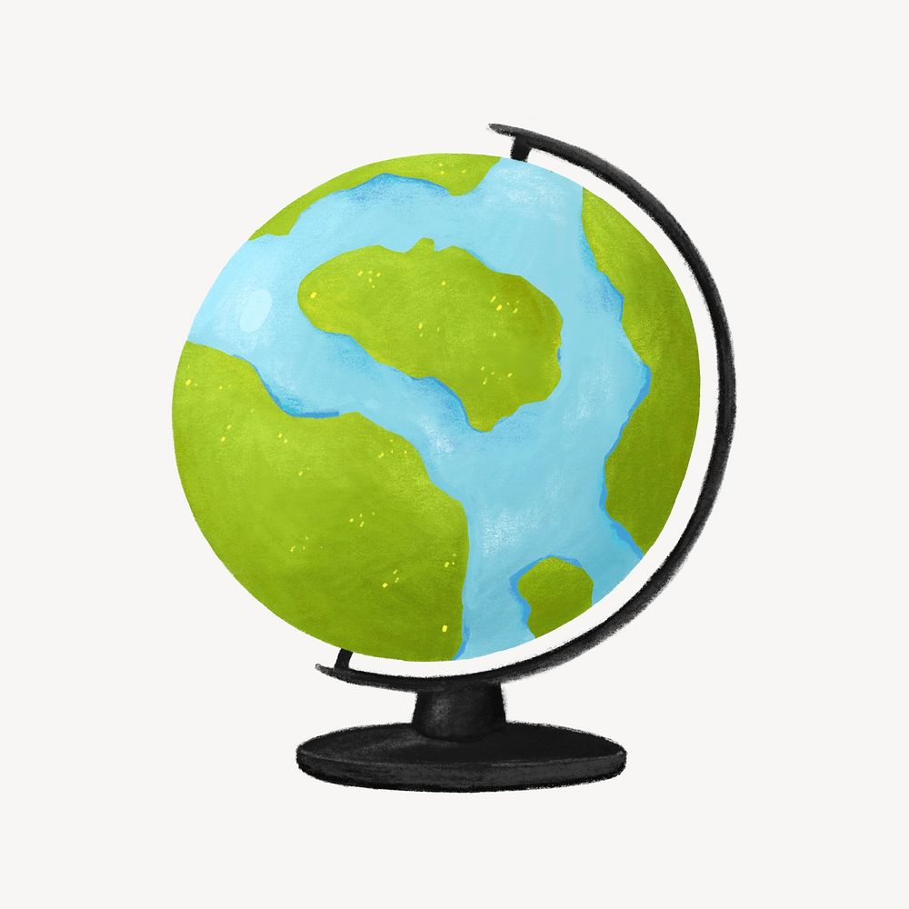 Earth globe, aesthetic illustration