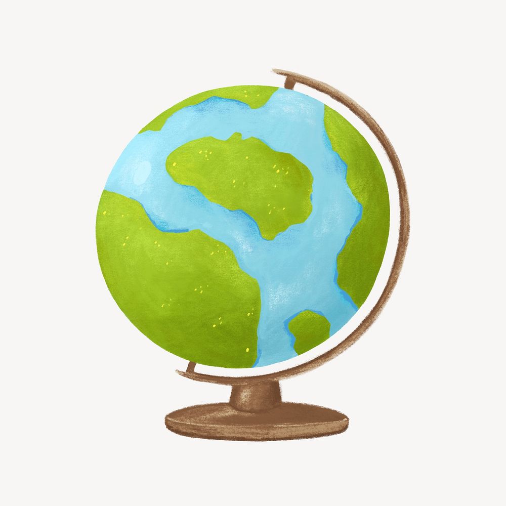 Earth globe, aesthetic illustration