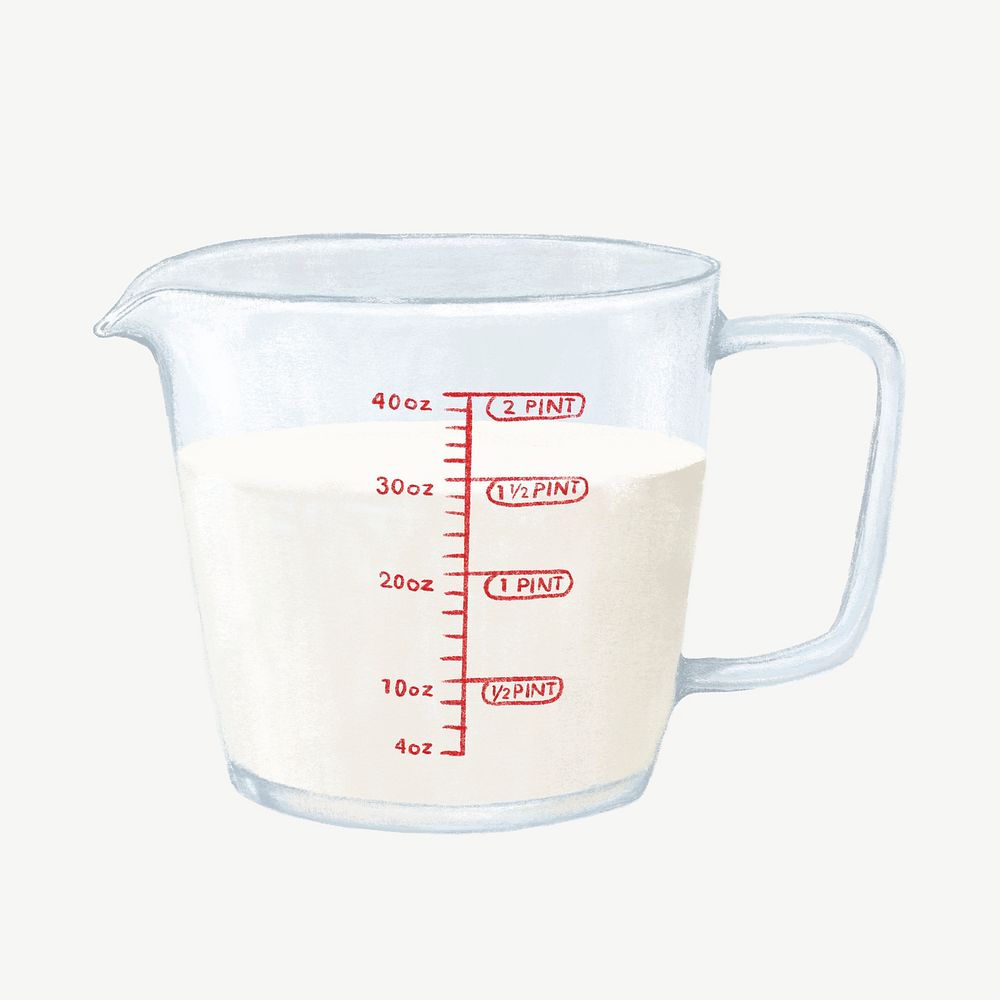 Measured milk illustration, design element psd