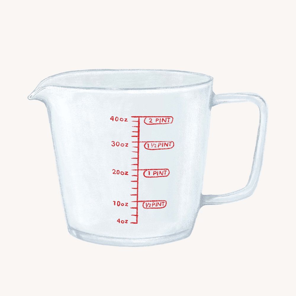 Measuring cup, aesthetic illustration