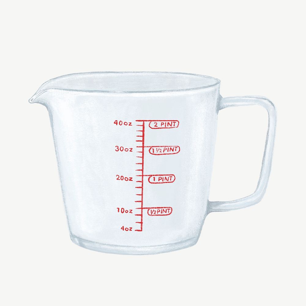 Measuring cup illustration, design element psd