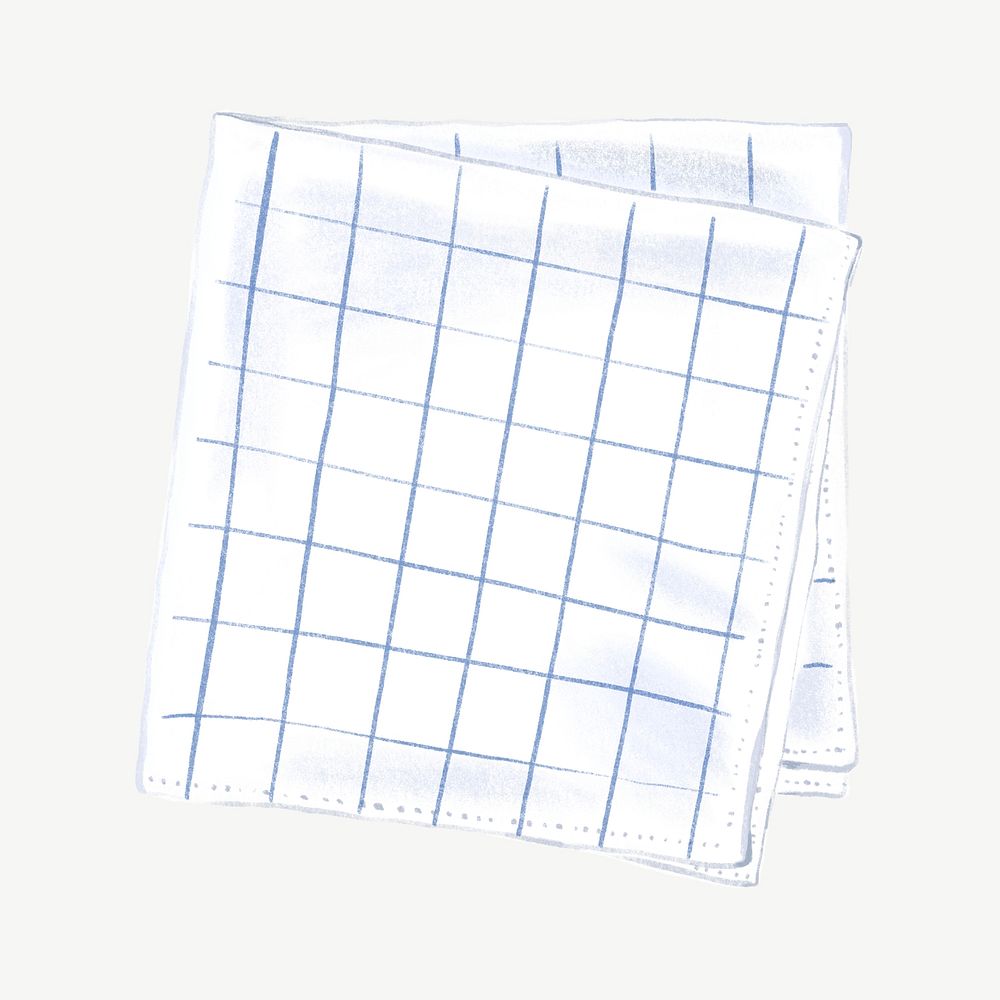 Blue handkerchief illustration, design element psd