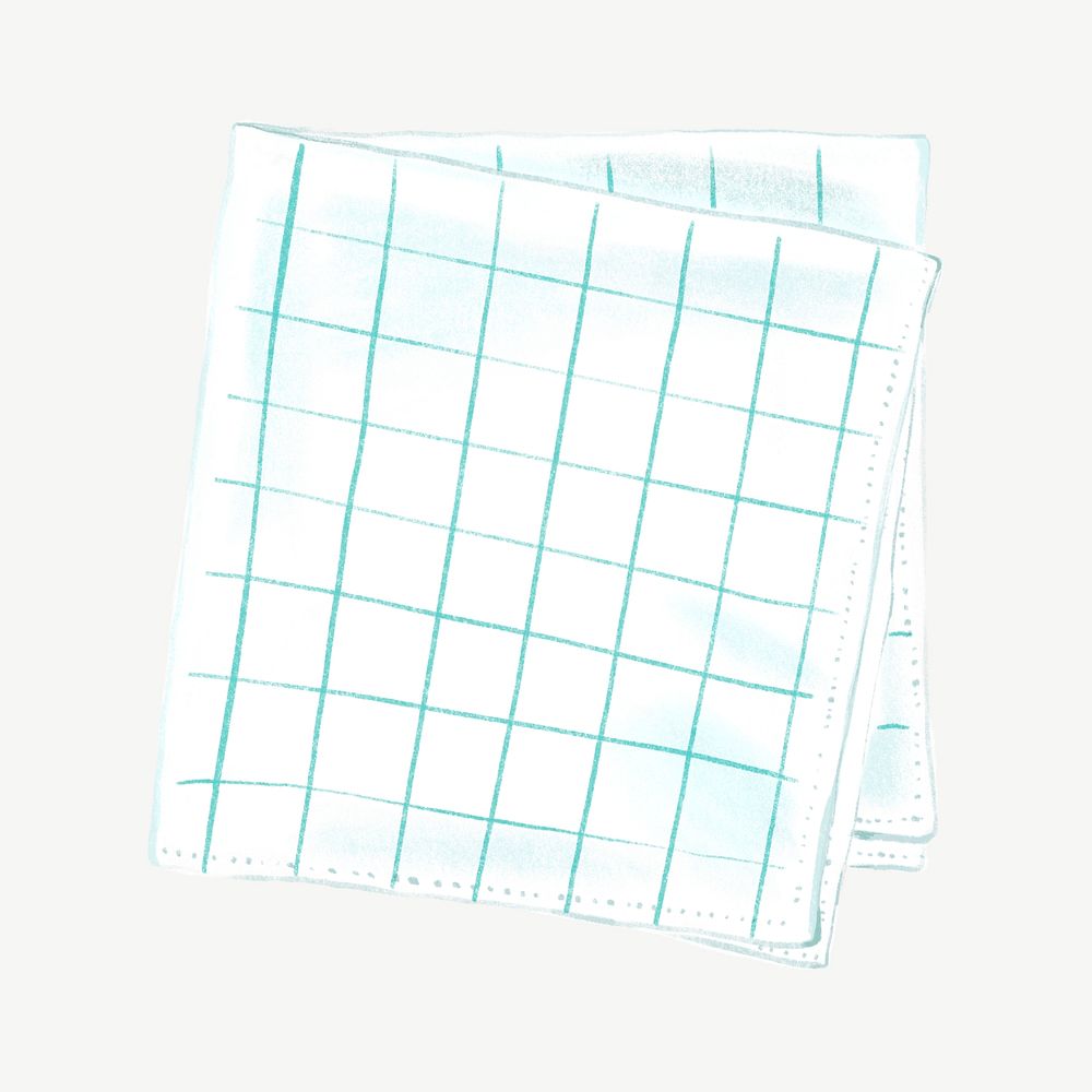 Green handkerchief illustration, design element psd