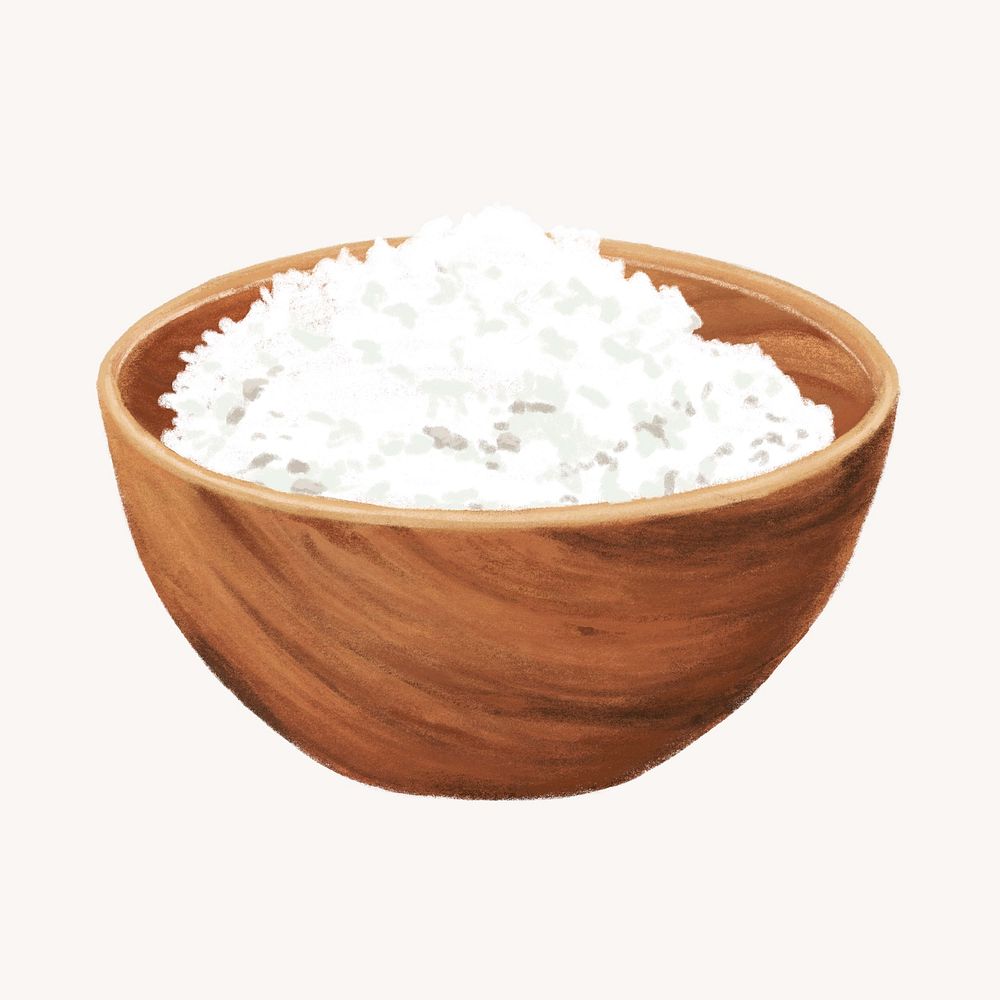 Rice bowl, aesthetic illustration