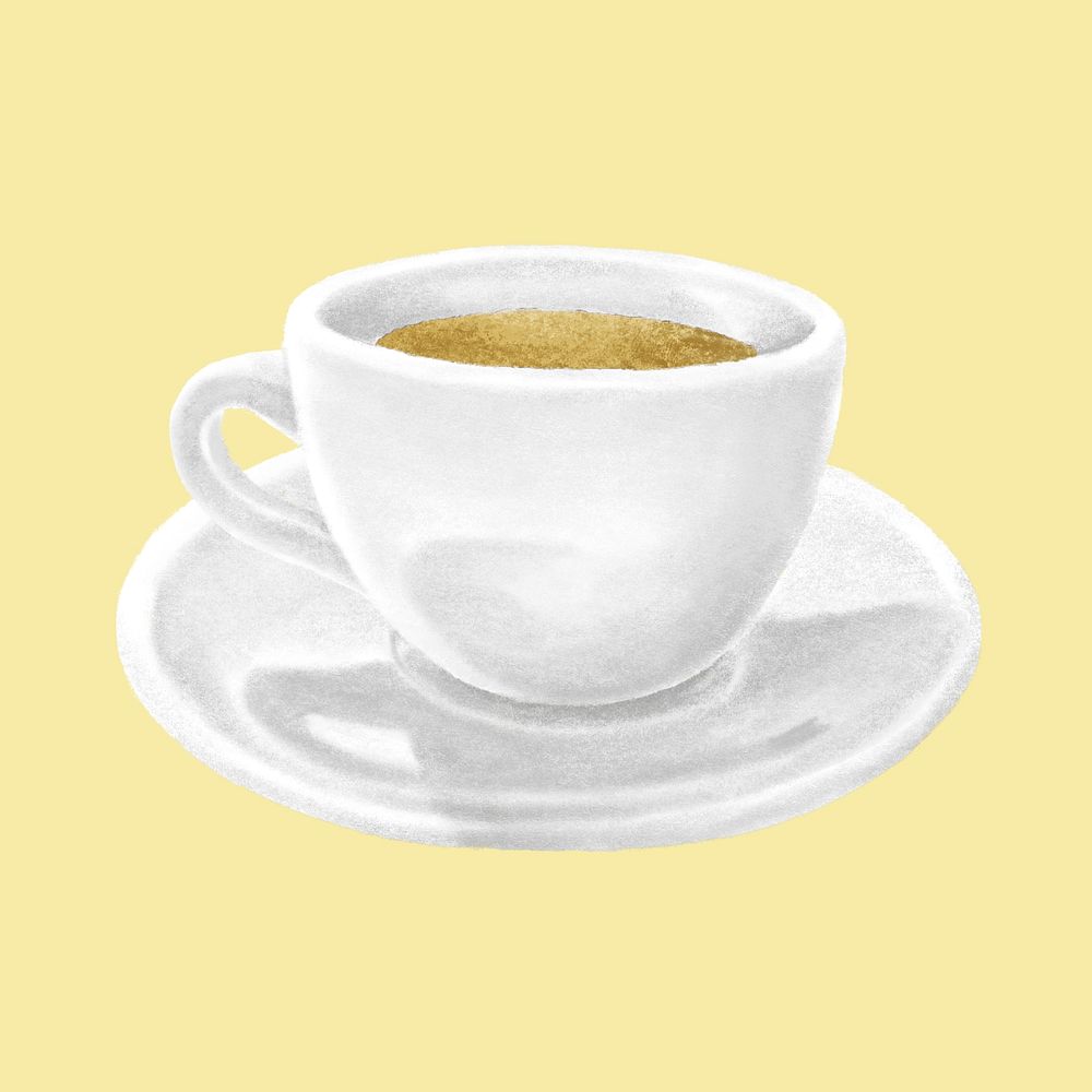 Yellow tea illustration, design element psd