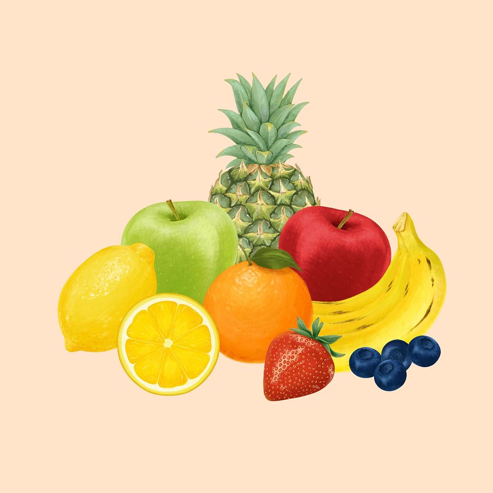 Fruit nutrition aesthetic illustration background