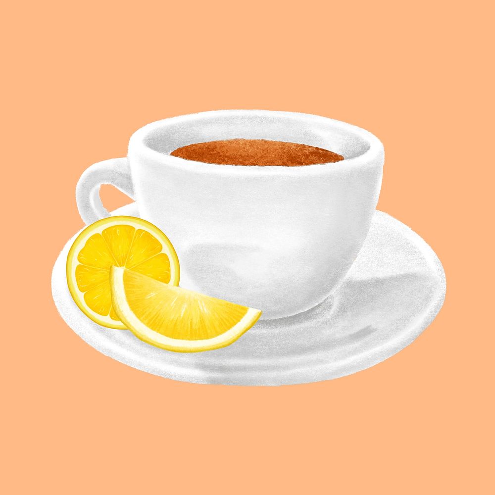 Lemon tea aesthetic illustration background