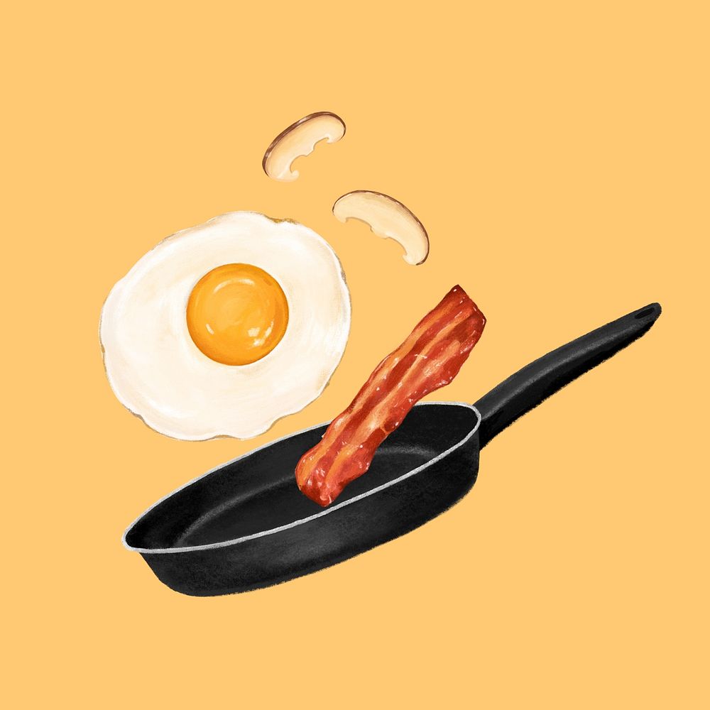 Breakfast cooking aesthetic illustration background