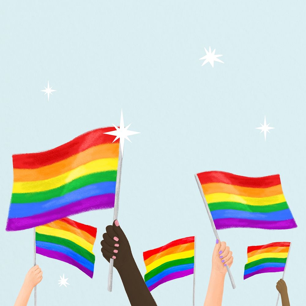 Blue lgbt rights aesthetic illustration background
