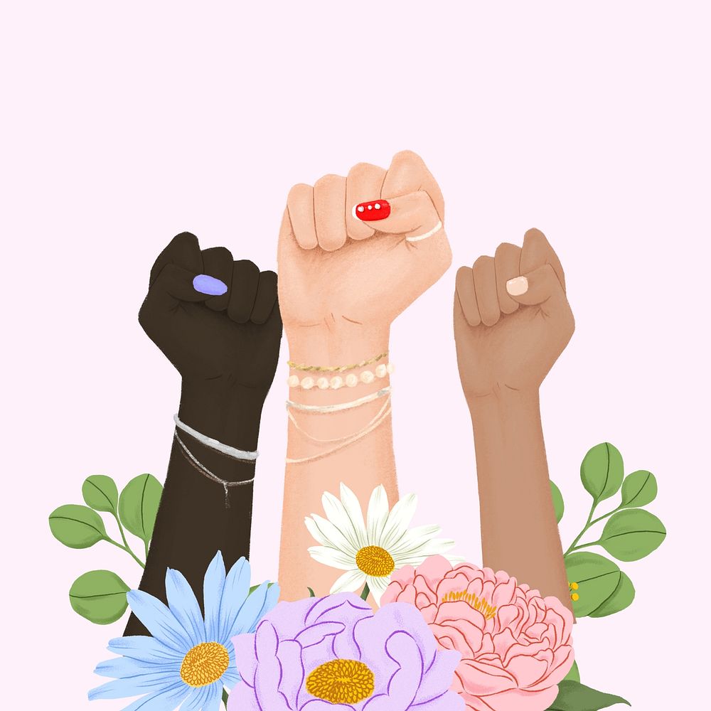 Pink women's right protest background