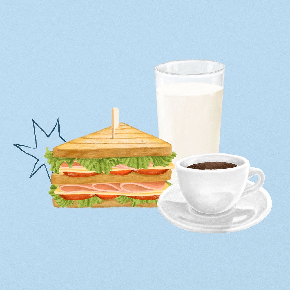 Lunch sandwich meal, aesthetic background