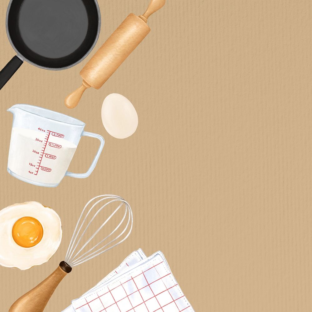 Brown cooking border aesthetic illustration background