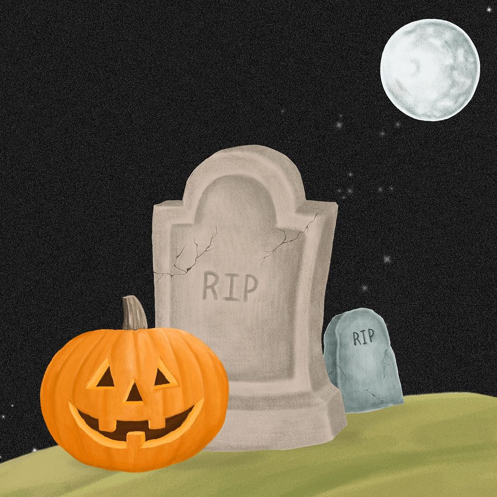 Halloween night aesthetic illustration background