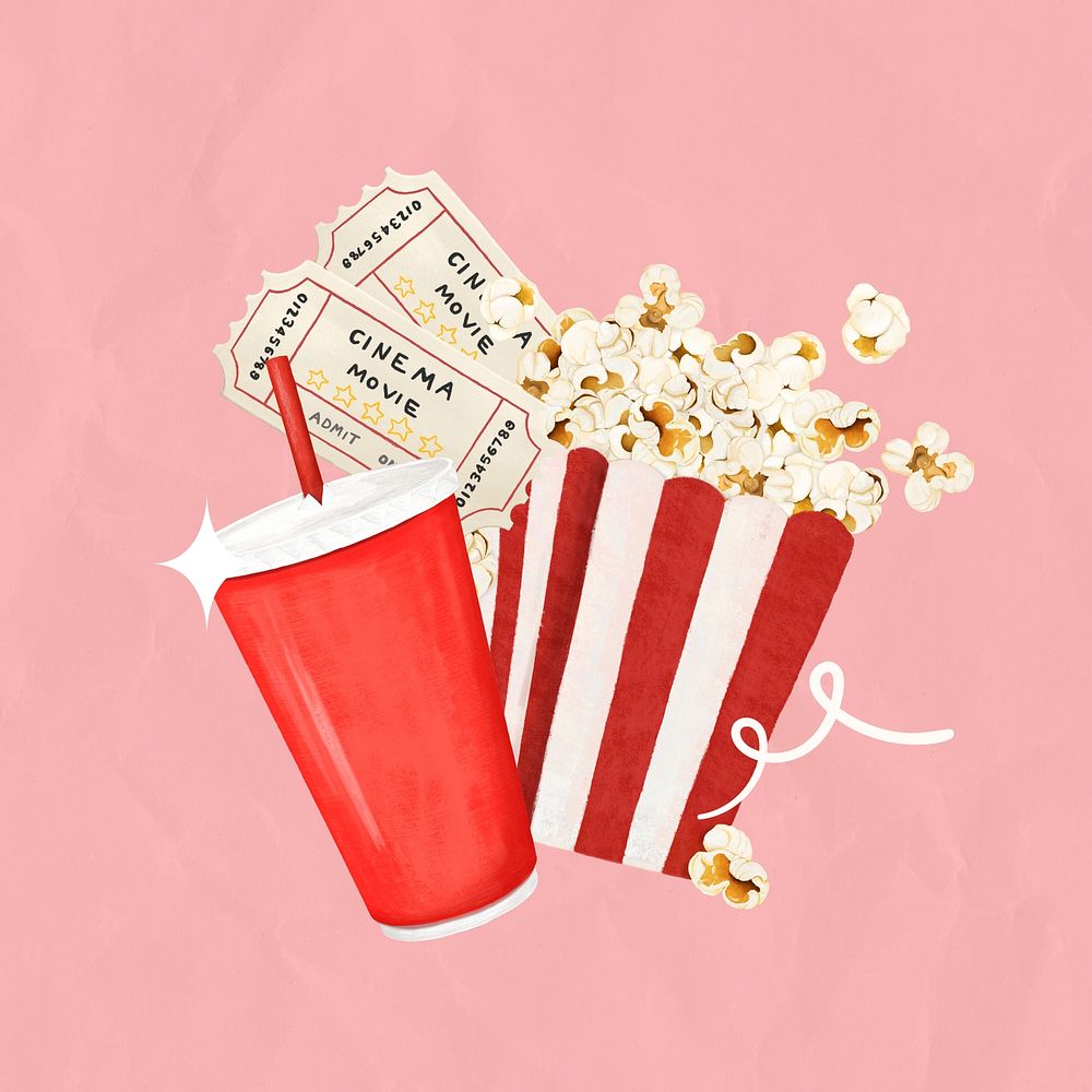 Pink cinema entertainment illustration background