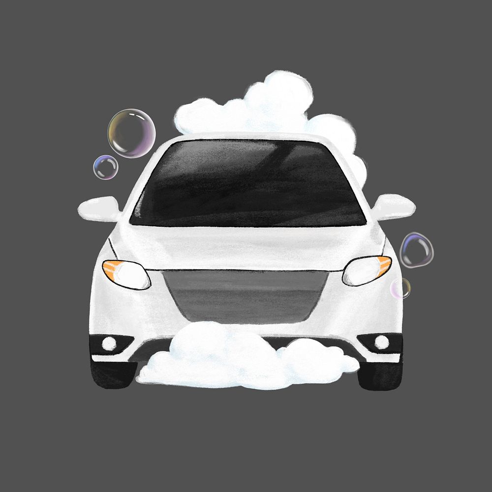 Car wash illustration black background