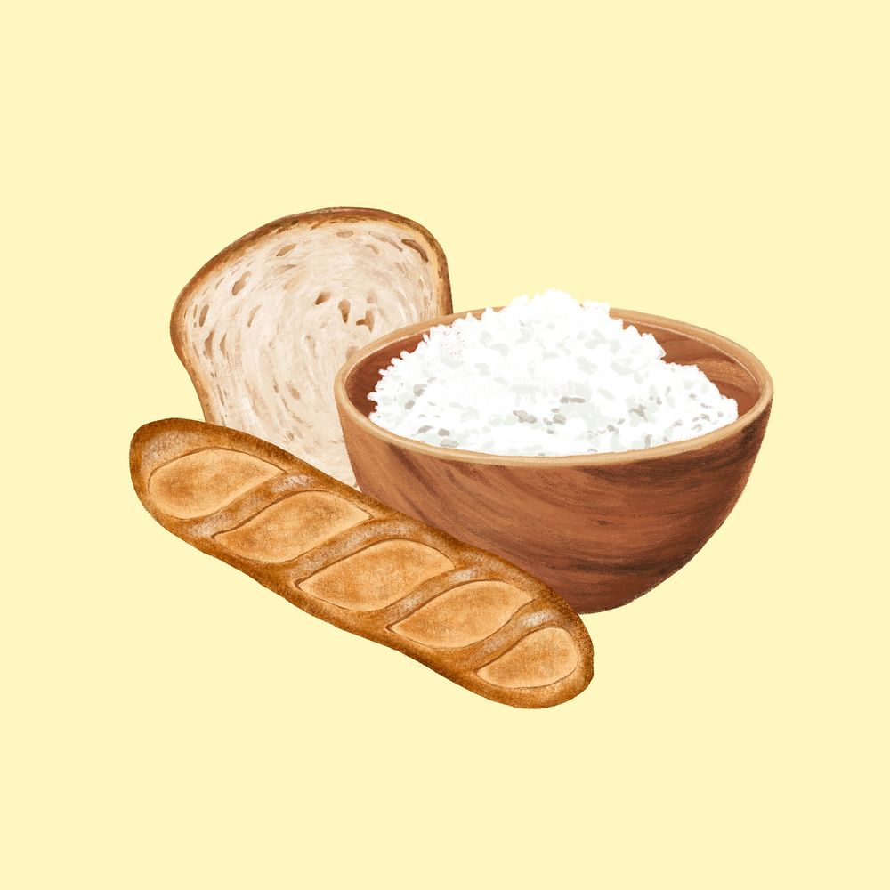 Carbohydrates nutrition aesthetic illustration background