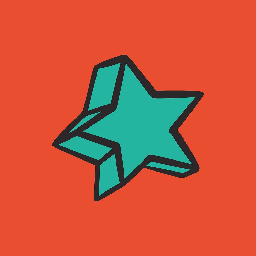 Colorful star shape retro element vector