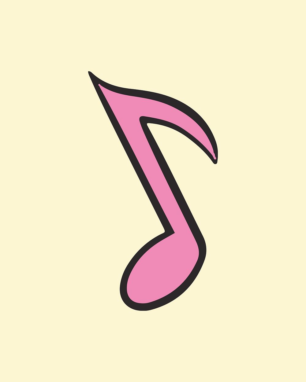 Colorful music note retro element vector