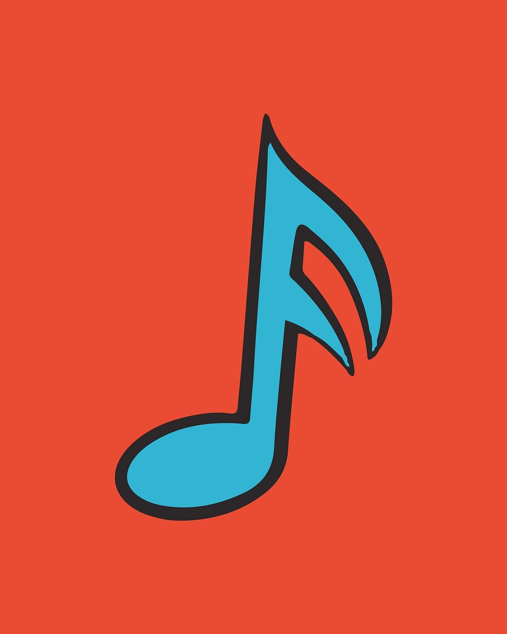 Colorful music note retro element vector